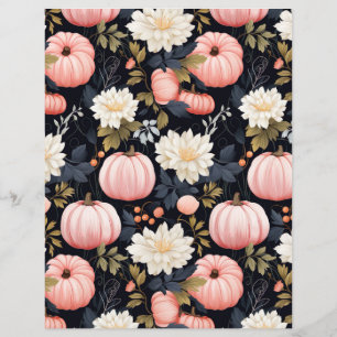 colorful pumpkin fall pattern scrapbook paper