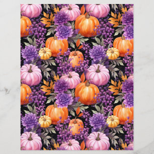 colorful pumpkin fall pattern scrapbook paper