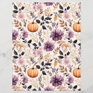 colorful pumpkin fall pattern scrapbook paper