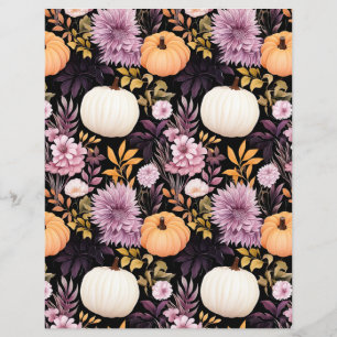 colorful pumpkin fall pattern scrapbook paper