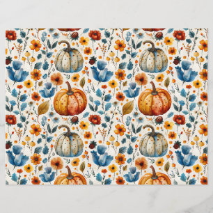 colorful pumpkin fall pattern scrapbook paper