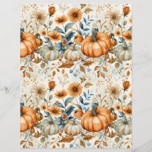 colorful pumpkin fall pattern scrapbook paper
