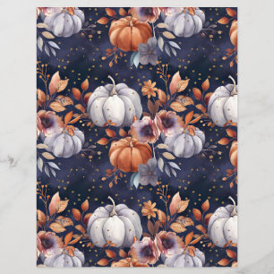 colorful pumpkin fall pattern scrapbook paper