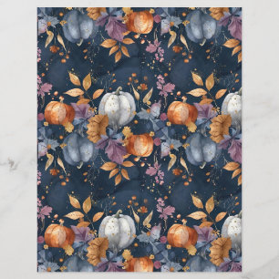 colorful pumpkin fall pattern scrapbook paper