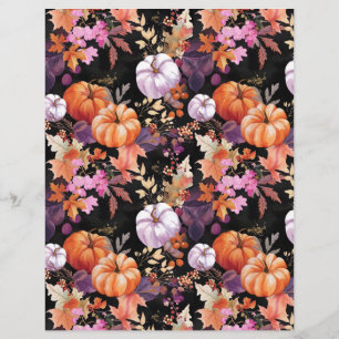 colorful pumpkin fall pattern scrapbook paper