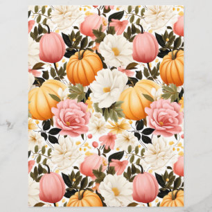 colorful pumpkin fall pattern scrapbook paper