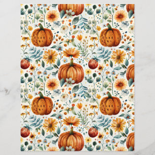 colorful pumpkin fall pattern scrapbook paper