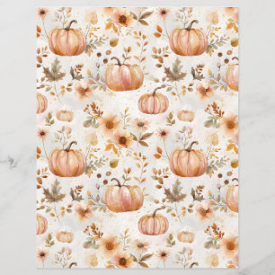 colorful pumpkin fall pattern scrapbook paper