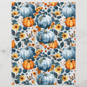 colorful pumpkin fall pattern scrapbook paper