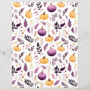 colorful pumpkin fall pattern scrapbook paper
