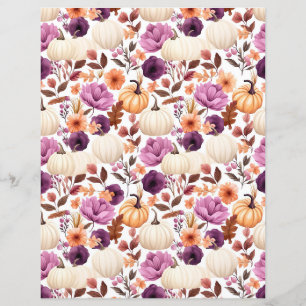 colorful pumpkin fall pattern scrapbook paper