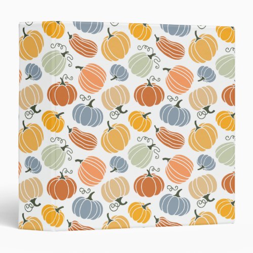 Colorful Pumpkin Gourd Pattern 3 Ring Binder