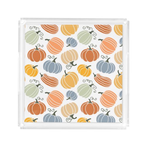 Colorful Pumpkin Gourd Pattern Acrylic Tray