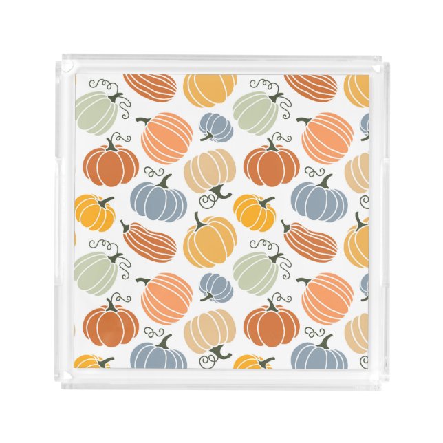Colorful Pumpkin Gourd Pattern Acrylic Tray (Front)