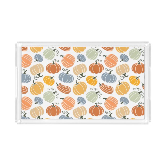 Colorful Pumpkin Gourd Pattern Acrylic Tray (Front)