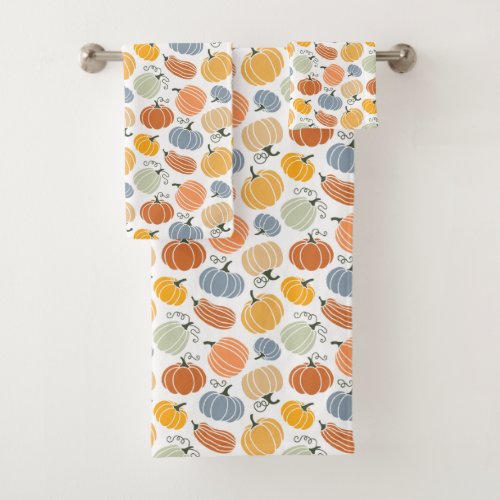 Colorful Pumpkin Gourd Pattern Bath Towel Set