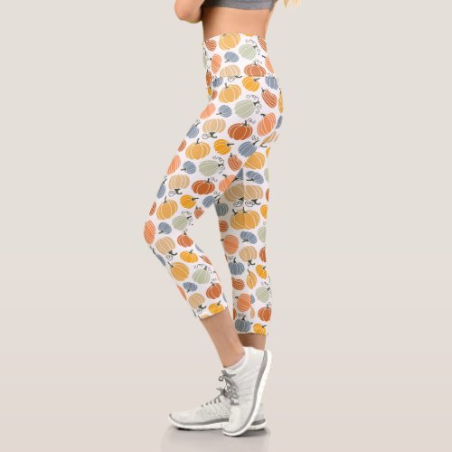 Colorful Pumpkin Gourd Pattern Capri Leggings