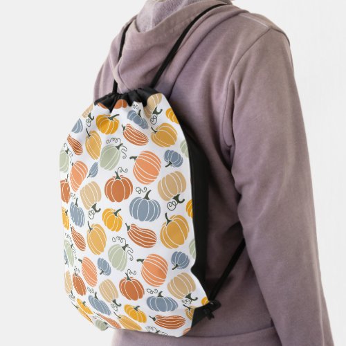 Colorful Pumpkin Gourd Pattern Drawstring Bag