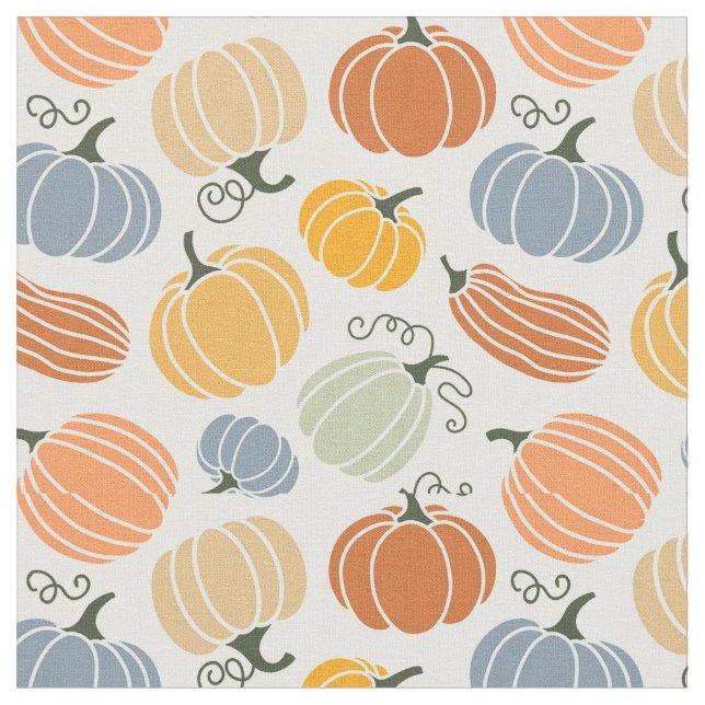 Colorful Pumpkin Gourd Pattern Fabric (Close Up)