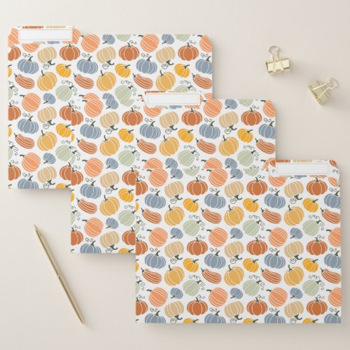 Colorful Pumpkin Gourd Pattern File Folder