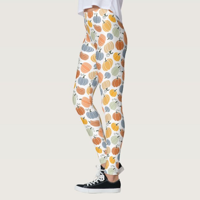 Colorful Pumpkin Gourd Pattern Leggings (Left)