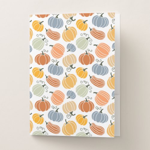 Colorful Pumpkin Gourd Pattern Pocket Folder