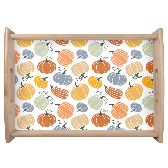 Colorful Pumpkin Gourd Pattern Serving Tray (Front)