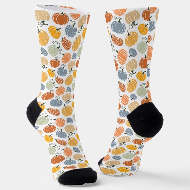 Colorful Pumpkin Gourd Pattern Socks (Angled)