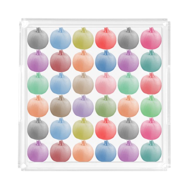 Colorful pumpkin pattern acrylic tray (Front)
