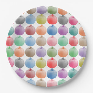 Colorful pumpkin pattern paper plates
