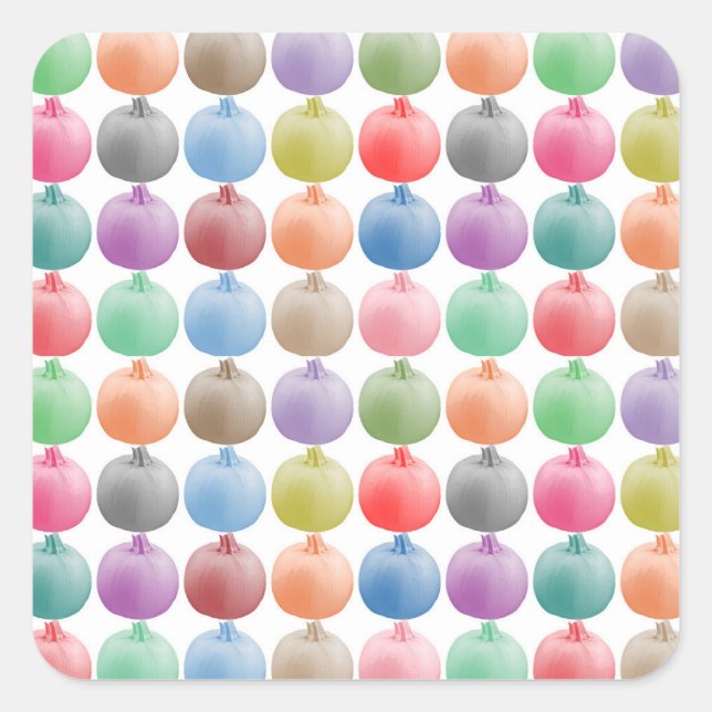 Colorful pumpkin pattern square sticker (Front)