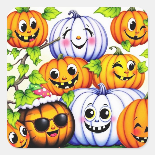 Colorful Pumpkin stickers (Front)