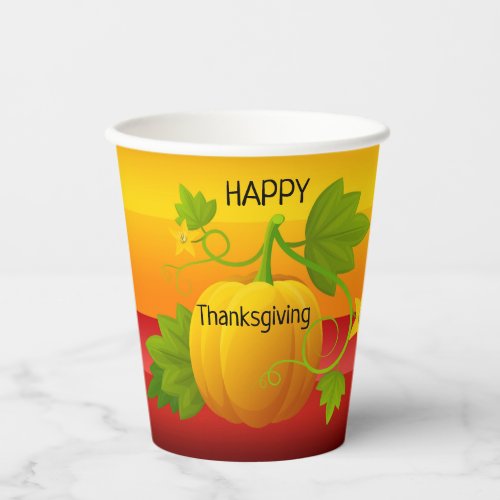 Colorful Pumpkin Thanksgiving Paper Cups