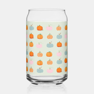 Colorful Pumpkins Can Glass