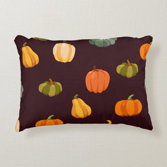 Colorful Pumpkins: Dark Autumn Elegance. Accent Pillow (Front)