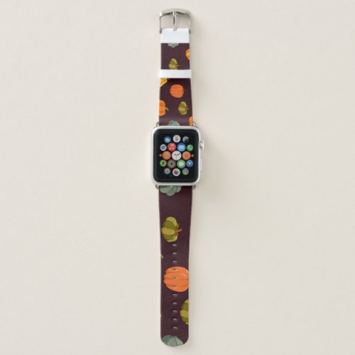 Colorful Pumpkins Dark Autumn Elegance Apple Watch Band