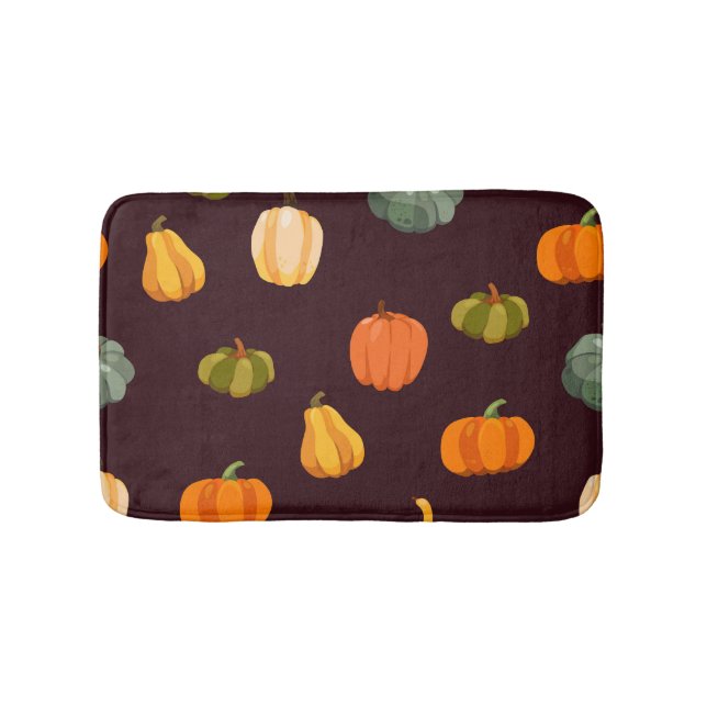 Colorful Pumpkins: Dark Autumn Elegance. Bath Mat (Front)