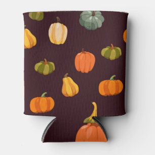 Colorful Pumpkins: Dark Autumn Elegance. Can Cooler