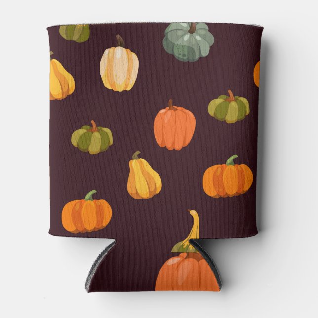 Colorful Pumpkins: Dark Autumn Elegance. Can Cooler (Front)