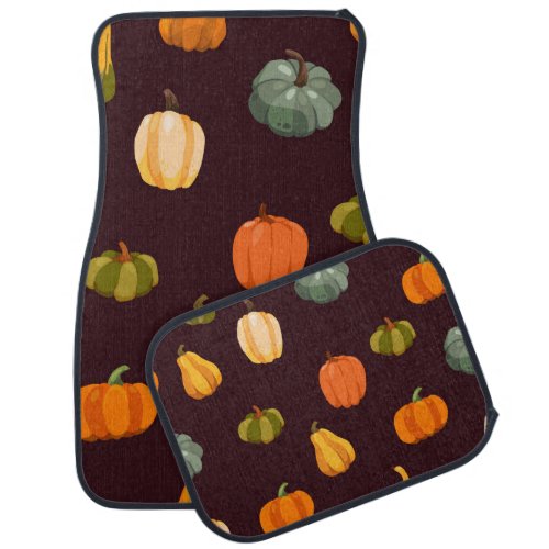 Colorful Pumpkins Dark Autumn Elegance Car Floor Mat