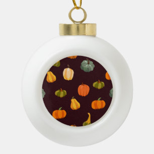 Colorful Pumpkins: Dark Autumn Elegance. Ceramic Ball Christmas Ornament