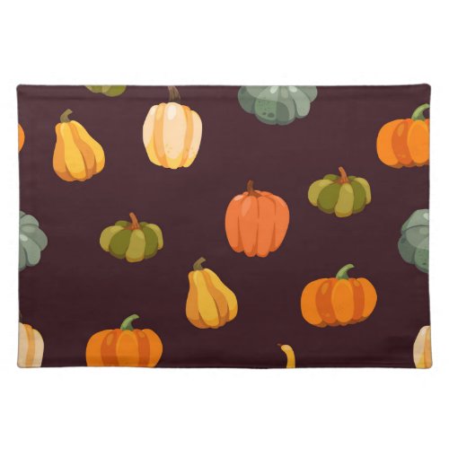 Colorful Pumpkins Dark Autumn Elegance Cloth Placemat