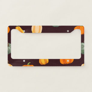 Colorful Pumpkins: Dark Autumn Elegance. License Plate Frame