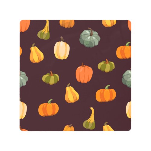 Colorful Pumpkins Dark Autumn Elegance Metal Print