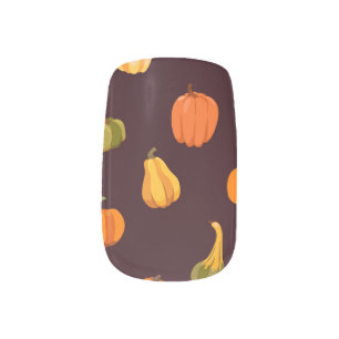 Colorful Pumpkins: Dark Autumn Elegance. Minx Nail Art