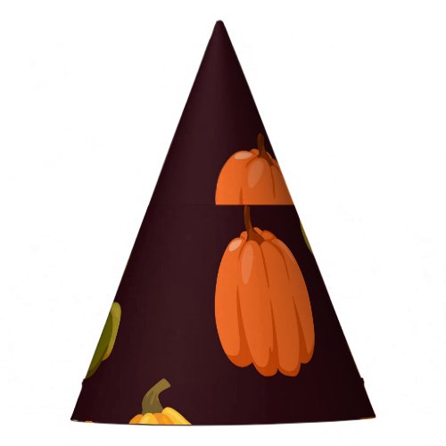 Colorful Pumpkins Dark Autumn Elegance Party Hat