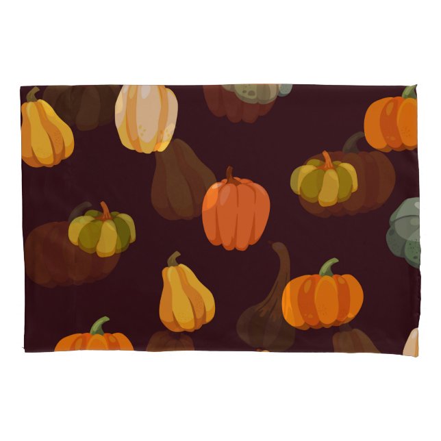 Colorful Pumpkins: Dark Autumn Elegance. Pillow Case (Front)