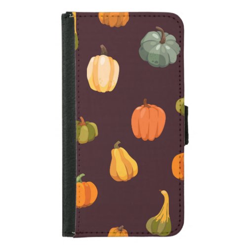 Colorful Pumpkins Dark Autumn Elegance Samsung Galaxy S5 Wallet Case