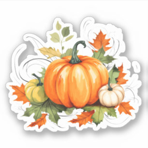 Colorful Pumpkins Fall Sticker