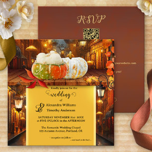Colorful Pumpkins Fantasy Fall Wedding Invitation